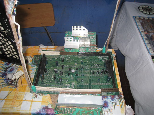 El Estadio hecho con una motherboard de una Computadora