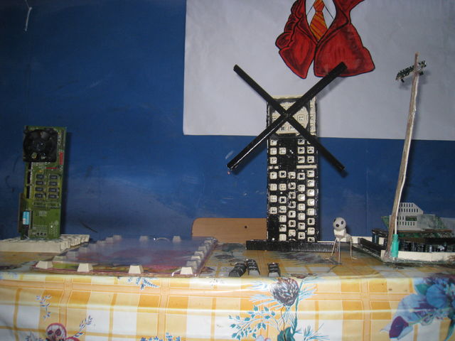Molino de viento hecho con teclas 